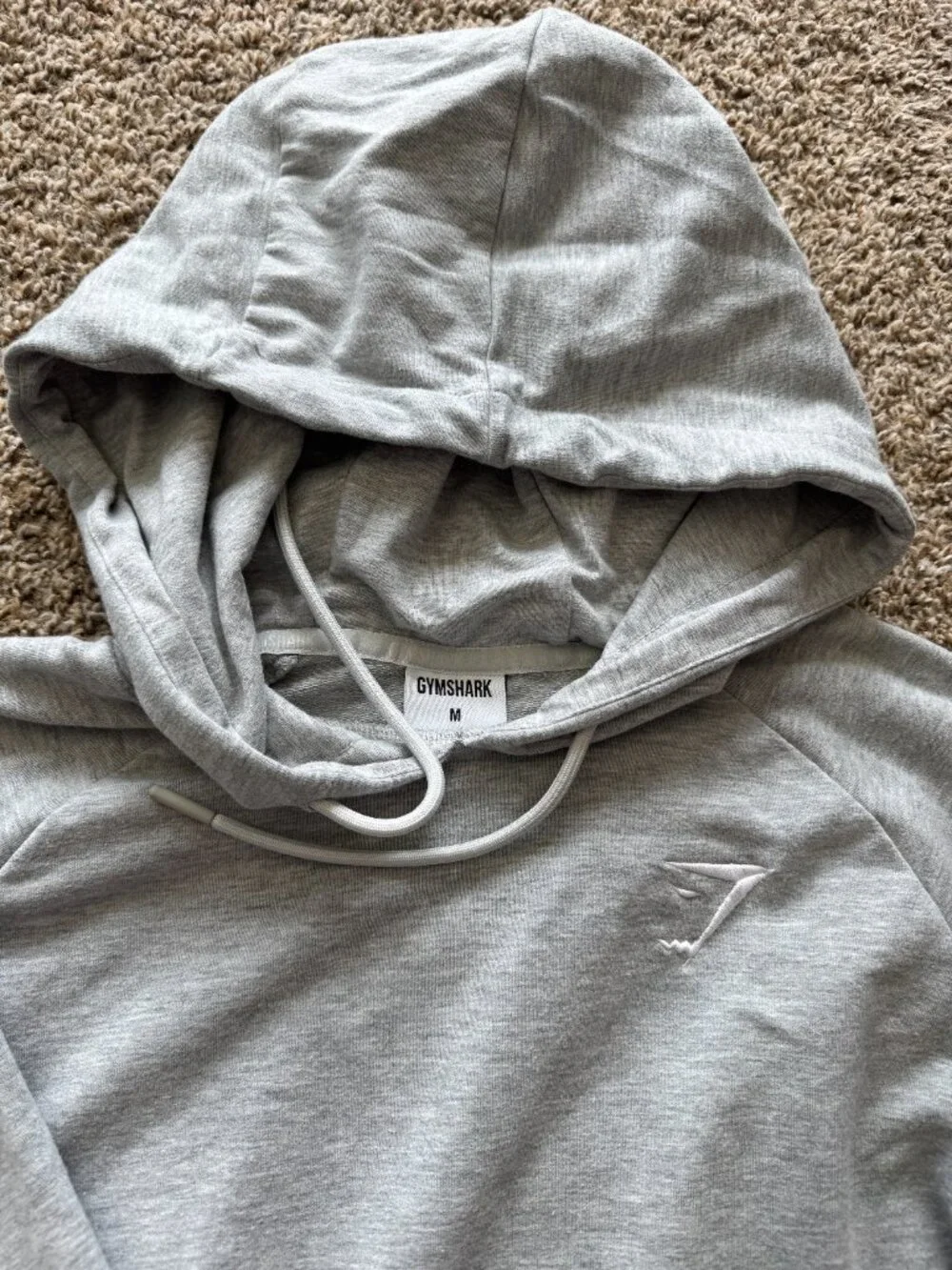 Gymshark Light‎ Gray Hoodie Size Medium Workout Gym